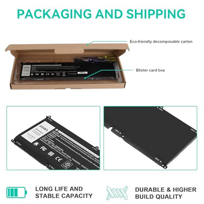 69KF2 Laptop Battery for Dell XPS 15 9500 9510 9520 Precision 5550 5560 5570 Alienware M15 M17 R3 R4,for Inspiron 7510 7610 P87F P91F,G15 5510 5511 5515 5520 5521,G7 7500 70N2F,M59JH,8FCTC, DVG8M - size: 69KF2 13.23 5.63 0.98