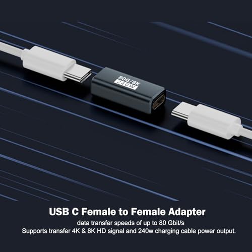 3Pack USB C Coupler Thunderbolt 5,120Gbps USB C Female to Female | 240W Fast Charging,Dual 8K,16K,@60hz Video,for MacBook, Ipad, Thunderbolt 5/4/3,iPhone 17,USB4,Razer Blade - color: Black
