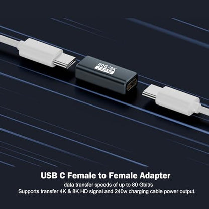 3Pack USB C Coupler Thunderbolt 5,120Gbps USB C Female to Female | 240W Fast Charging,Dual 8K,16K,@60hz Video,for MacBook, Ipad, Thunderbolt 5/4/3,iPhone 17,USB4,Razer Blade - color: Black