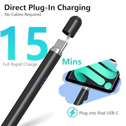 iPad Pencil 1st Generation for iPad, Stylus Pen for Pencil 2nd Generation with Magnetic Charging Tilt Sensitivity& Palm Rejection, Pencil for iPad Pro 11/12.9/13, Air, Mini Black - color: black