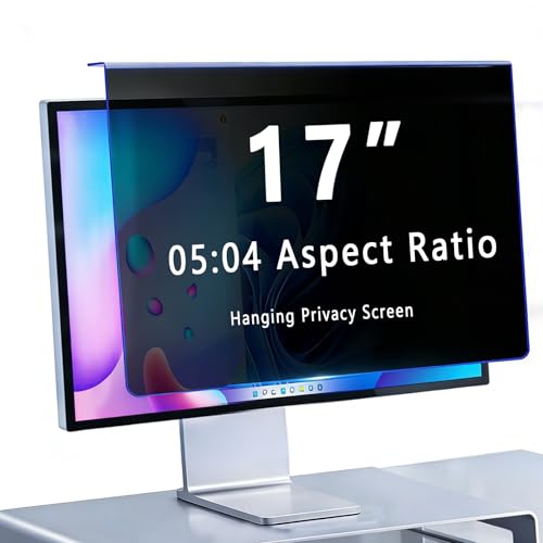 Hanging Privacy Screen Filter for 17" 05:04 Widescreen Computer Monitor, Anti-Peep & Blue Light Blocking, ±30° Privacy Shield, Eye Protection for Office & Data Security (17"05:04 (354×290mm)) - size: 17"05:04 (354×290mm)
