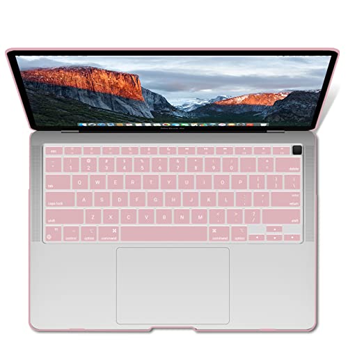 IBENZER Compatible with New MacBook Air 13 inch Case 2022 2021 2020 M1 A2337 A2179 A1932, Plastic Hard Shell Case with Keyboard Cover for Mac Retina Display with Touch ID, Rose Quartz, MMA-T13RQ+1 - color: Rose Quartz