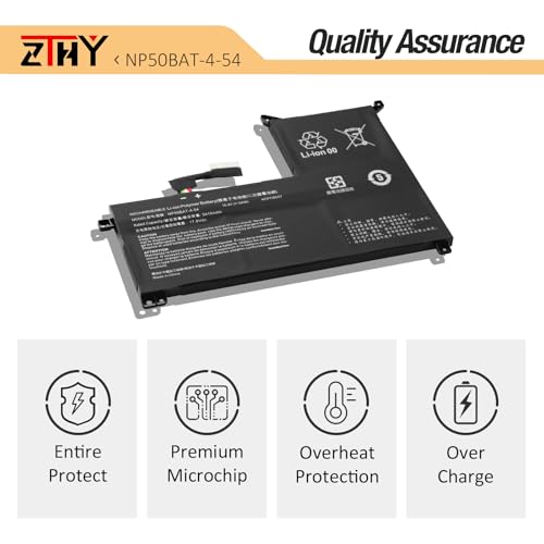 54Wh NP50BAT-4-54 Laptop Battery Replacement for Colorful X15 AT X15 XS22 | For Clevo NP70 X17 AT22, Schenker XMG Focus 16, GIGABYTE G5 GE KE KF G7 KE Series 6-87-NPSKS-53G00 6-87-NP5KS-51B00 15.4V