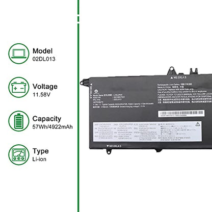 02DL013 L18L3PD1 SB10K97651 Laptop Battery Replacement for Lenovo ThinkPad T490s T495s T14s Gen 1 2020 Series 02DL014 L18M3PD1 SB10K97652 02DL015 L18M3PD2 02DL016 L18C3PD1 11.58V 57Wh