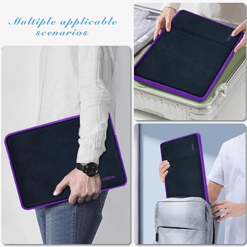Hseok Laptop Case 13.3 14 inch Sleeve with Additional Case Compatible with MacBook Pro/Neo 14 inch M5/M4/M3/M2/M1 All Model of 13.3 Inch Mac Air/Pro, XPS 13 14 and More 13.3"-14" Notebooks,Bk-Purple - color: Black-purple