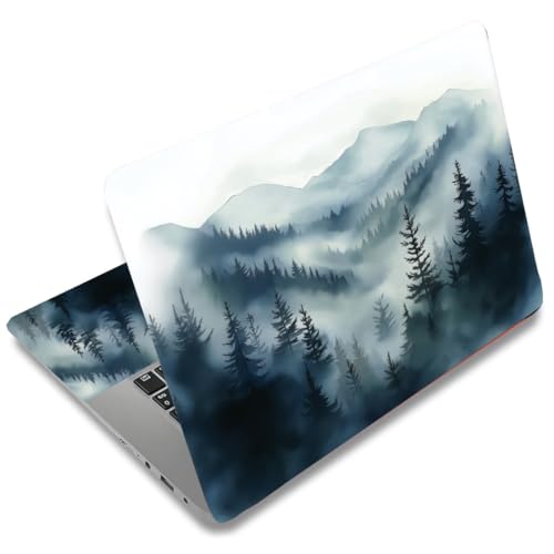 SUPERDANT Laptop Skin Sticker Foggy Forest Laptop Decals Personalized Universal Notebook Computer Wrap Vinyl Skin Stickers Cover Art Decal Removable 12-15.6 Inch Waterproof Scratch-Resistant Gifts - style: Foggy Forest