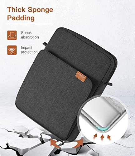 MoKo 15 Inch Laptop Sleeve Bag Carrying Case with Shoulder Strap Handle | Fits Mac Air 15-inch M5, Mac Pro 14-inch M5/M5 Pro/M5 Max and Galaxy Tab S9 Utra 14.6-inch, Black & Gray - color: Black & Gray, size: 15 inch