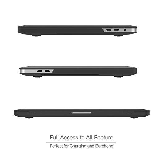ProCase Hard Shell Case and Keyboard Cover for MacBook Pro 15 -Black | for MacBook Pro 15" 2019 2018 2017 2016 A1990/A1707 with Touch Bar - color: Black