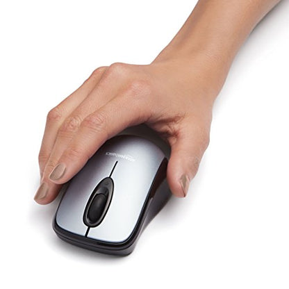 Amazon Basics 2.4 GHz Wireless Optical Computer Mouse with USB Nano Receiver, Portable, Silver - color: Silver, style: 1-Pack