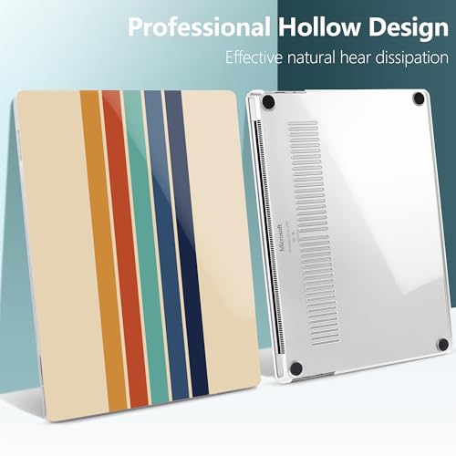 Batianda Case for Microsoft Surface Laptop 13 inch 2025 2026, Retro Stripes | Fits Model 2095, Artistic Patterns Ultra-Slim Lightweight Scratch-Resistant Hard Shell with Professional Protection - color: Stripe