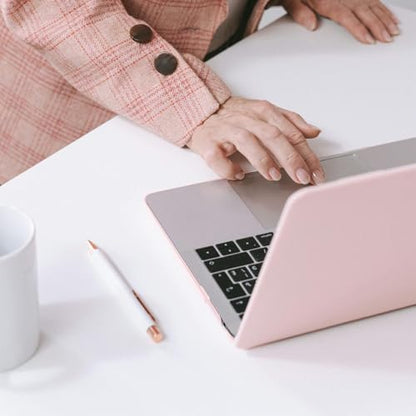 EooCoo Case for MacBook Air 13 inch M1 2020-2018, Crystal Pink | Crystal Hard Shell Scratch Resistant Protective Cover, Lightweight, Ultra Thin and Transparent, Easy Snap-On - color: Crystal Pink, size: Air 13.3-inch