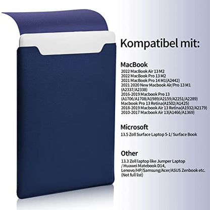 13.3-14" Laptop Sleeve, Blue, Compatible with Laptops 13.3"-14", Protects from Scratches, Water Damage, Multi-Functional Mouse Pad - color: blue