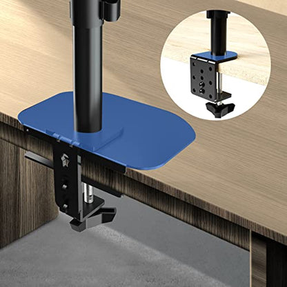 Pholiten Laptop Desk Mount with Gas Spring Arm+Steel Bracket Plate Reinforcement for Glass Desk
