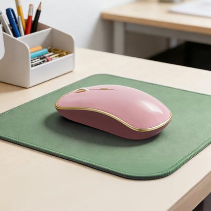 JOYACCESS Wireless Mouse for Laptop - Ultra Thin, Silent, 2400 DPI Portable Optical Mouse for Computer, MacBook, Windows, Chromebook, PC - Pink - color: Pink