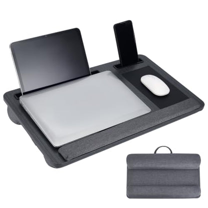 Laptop Desk for Adult, Portable Lap Desk with Pillow Cushion | Mouse Pad,Wrist Rest & Phone Holder,Portable Handle,Laptop Stand for Lap Pad,Fits up to 17" for Bed,Sofa & Work from Home