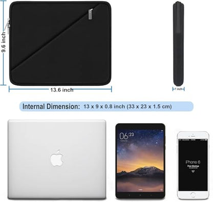 Laptop Case 13 inch, Traveling Carrying Computer Bag with Zippered Pocket, Shockproof Protective Laptop Sleeve Compatible for 13 inch New MacBook Air M2, 13 inch MacBook Pro M2 M1, Black - color: Black, size: 13 inch