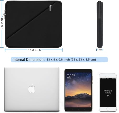 Laptop Case 13 inch, Traveling Carrying Computer Bag with Zippered Pocket | Laptop Sleeve, Shockproof Protective Computer Case Compatible for 13 inch New MacBook Air M2, 13 inch MacBook Pro M2 M1,Black - color: Black, size: 13 inch