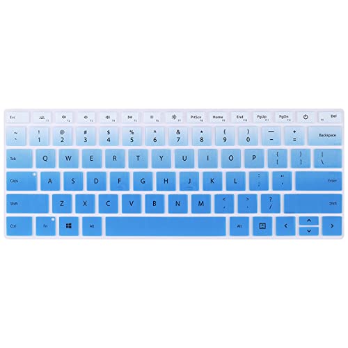 Batianda for Microsoft Surface Laptop 5 4 3 13.5" 15 inch Premium Silicone Ultra Thin Gradient Color Waterproof Soft Keyboard Cover Skin,Gradient Blue - color: Gradient blue