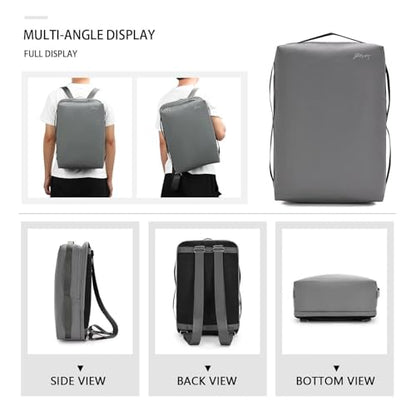BESMART Waterproof Laptop Backpack 17.3 Inch Shockproof Computer Bag for Men & Women, Lightweight Casual Daypack (GREY) - color: Grey