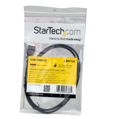 StarTech 1m USB to Type N Barrel 5V DC Cable, 5.5mm (USB2TYPEN1M) - size: 3 ft / 1m, style: Type N