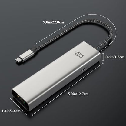 Minthouz 6-in-1 USB C Hub, 4K@60Hz HDMI, 100W PD Charging, 5Gbps USB-A Ports, 1000Mbps Ethernet, Compatible with MacBook Neo, M1/M2/M3, Surface, HP, Lenovo Laptops