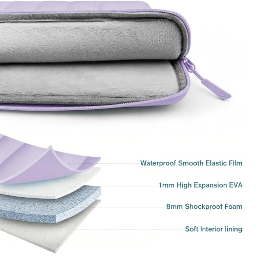 TECOOL Puffy Laptop Case 13.3 inch,13 MacBook Neo Sleeve with Small Bag | 13.-13.3 inch Laptop sleeve for MacBook Air 13 inch M5(2026) M4 M3 M2 M1,Mac Pro 13/Pro 14 Waterproof Notebook Sleeve,Purple - color: Purple, size: 13.3 Inch