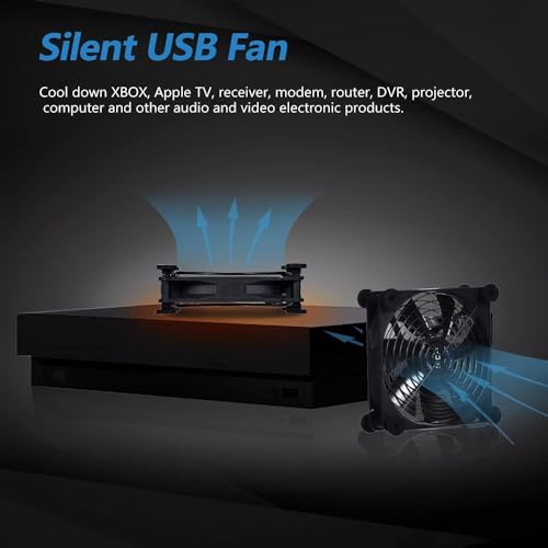 Dual 140mm USB Speed Control Fan, 5V Portable Cooling Fan for Flat-Screen TV Receiver Router DVR PlayStation Xbox Computer Cabinet Cooler - size: USB 140mm fan+USB 5V adapter