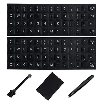 English Keyboard Stickers,[5 in 1] Replacement English Keyboard Letters Sticker with White Font on Black Background Universal for Laptop Desktop Computer,Matte Alphabet Sticker - color: White Letter