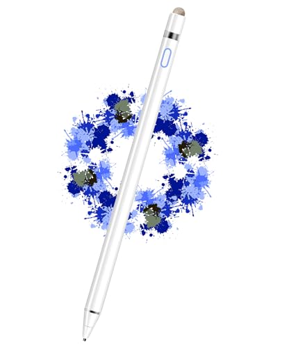 Stylus Pen for iPad, DOGAIN iPad Pencil for Touchscreen with Dual Touch Function, Active Digital Fine Point iPad Pen Compatible with iPad/iPhone/Samsung//iOS/Android/Nintendo switch 2 and More - White - color: White pen with Fiber Cap