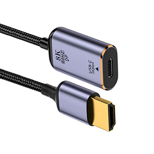 USB-C Type C Female Source to HDMI Sink HDTV Cable 8K@60hz 4K@120hz for Tablet Phone Laptop