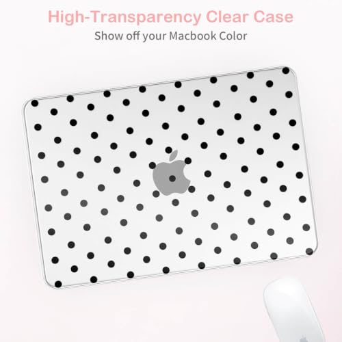 Feams for MacBook Neo 13 Inch Case 2026 A3404, Stylish Protective Clear Case Hard Shell Transparent Cover for MacBook Neo 13 Inch 2026 (A18 Pro Chip) with Keyboard Cover, Black Polka Dot - color: Black Polka Dot