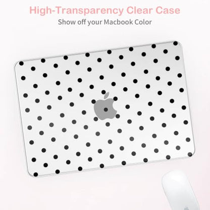 Feams for MacBook Neo 13 Inch Case 2026 A3404, Stylish Protective Clear Case Hard Shell Transparent Cover for MacBook Neo 13 Inch 2026 (A18 Pro Chip) with Keyboard Cover, Black Polka Dot - color: Black Polka Dot