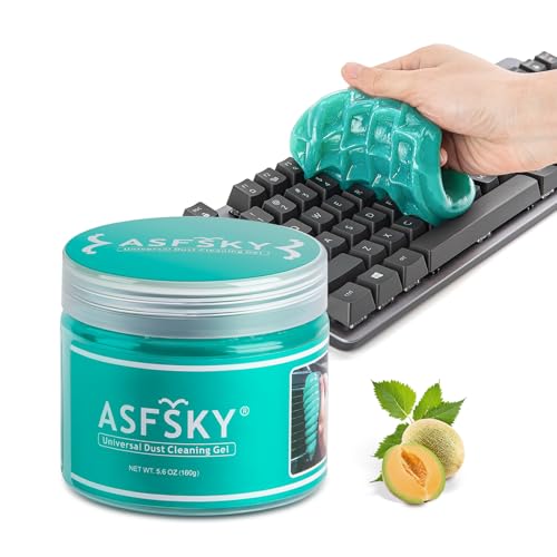 ASFSKY Keyboard Cleaning Gel Dust Removal Cleaner | For Keyboard Crevices, Car Interior, Office and Electronics - color: Green
