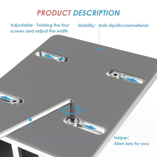 Aluminum Alloy Vertical Laptop Stand Dual Slot Notebook Mount Base for Desk Organizer Compatible with Tablets and Laptops Silver Space-Saving Desktop Holder