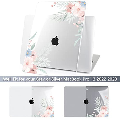 Batianda LumiArt Case for MacBook Pro 13 inch 2020 2022, Pastel Clear Floral - color: Cute flower