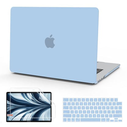 B BELK Compatible with MacBook Air 13.6 inch Case 2026-2022 M5 M4 M3 M2 | A3449 A3240 A3113 A2681, Plastic Hard Shell for MacBook Air 13 inch Case with Keyboard Cover & Screen Protector, Airy Blue - color: Airy Blue