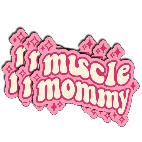 (3Pcs) Muscle Mommy Stickers Funny Gym Fitness Motivation Quote Gifts Waterproof Vinyl Decals for Laptop Water Bottle. Size 2.5" x 3" - color: Muscle Mommy