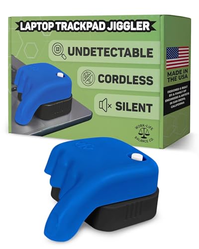 Magic Hand Trackpad Jiggler - Undetectable Natural Touchpad Movement, No USB, No Software, Patented | Mechanical Mouse Mover Made in USA, Keeps Laptop Screen Active, Cordless Silent for Remote Work - color: BLUE