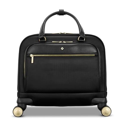 Samsonite Mobile Solutions 2 Spinner Mobile Office - Carry-On Rolling Laptop Bag with USB Pass-Through, Padded Laptop & Tablet Sleeves, File Organizer, Smooth Spinner Wheels, StackIt™ Strap - Black