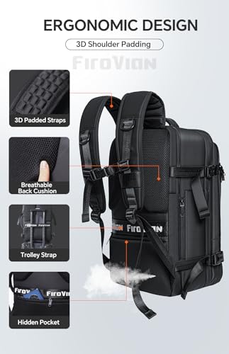 70L Travel Backpack with Vacuum Compression System | 70L Vacuum Backpack, 2 Detachable TPU Bags, TSA Lock, Fits 16" Laptop, Water-Resistant Travel & Business