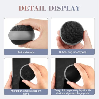 Suclain 4 Pack Screen Cleaner Balls Car Phone Screen Cleaning Cleaner Ball Microfiber Touch Cleaning Ball for Easter Computer Laptop Phone Monitor(Black, Blue, Dark Grey,Light Grey) - color: Black, Blue, Dark Grey,Light Grey