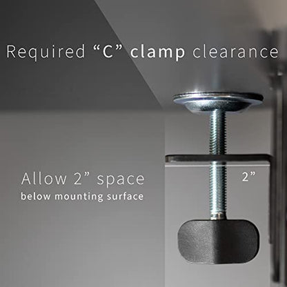 VIVO Clamp-on 24 x 12 inch (14 Including Clamps) Desk Extender, Wrist Support, Foldable Keyboard Tray, Table Mount for Sit Stand Desks, Black, DESK-EXT24. | Foldable, Wrist Support Arm Rest, Office Keyboard Tray, Side Table Extension Attachment - size: 24