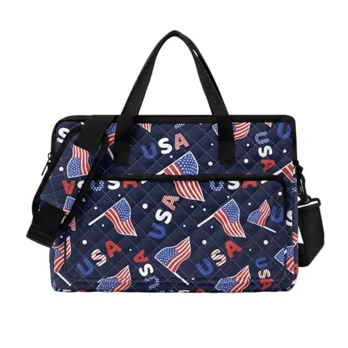 Laptop Sleeve, Laptop Cover with Adjustable Strap Computer Bag Tablet Notebook Sleeves Handbag Messenger Briefcase - color: American Flag