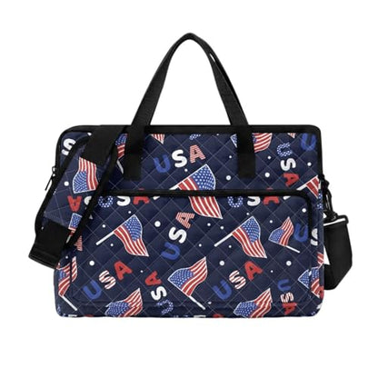 Laptop Sleeve, Laptop Cover with Adjustable Strap Computer Bag Tablet Notebook Sleeves Handbag Messenger Briefcase - color: American Flag