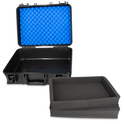 CASEMATIX 15.6 Inch Hard Laptop Case – Rugged Shockproof Travel Carrying Case with Foam Protection for 15” Gaming Laptops, Fits Devices Up to 14.5 x 10.5 – Accessories Storage Included