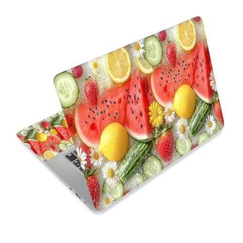 Universal Laptop Skin Sticker Decal,15.6 Inch Laptop Vinyl Cover for 13" 14" 15.6" Laptop,Scratch-Resistant Waterproof Protector Wrap,Reusable with Wrist Pads,Summer Fruit Ice Pattern - color: Summer Fruit Ice Pattern