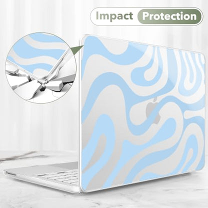 Compatible with MacBook Neo 13 inch (2026 Release A3404) (A18 Pro) with Liquid Retina Display, Printed Slim Protective Case with Screen Protector & Keybaord Cover, Swirling Texture - color: Swirling texture