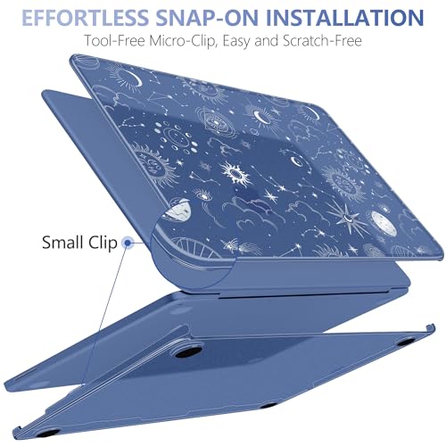 DONGKE for MacBook Neo 13 inch Case 2026 (Model A3404), Artistic Sun Pattern Ultra Slim Frosted Matte Hard Shell, Anti-Scratch & Fingerprint Resistant Cover - Sun & Moon - color: Sun & Moon