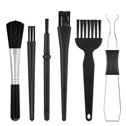 6PCS Keyboard Cleaning Kit with Keycap Puller & Switch Puller, Mini Anti-Static Dust Brush for Computer Motherboard Camera Small Space, Stainless Steel Key Remover for Mechanical Keyboard