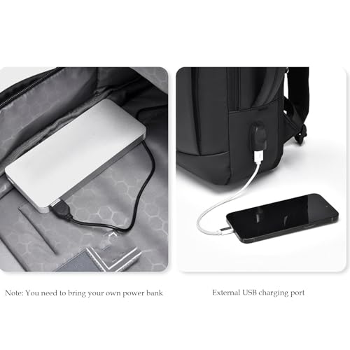 Business Backpack For Men And Women 16 Inch, Waterproof Travel Laptop Backpack With USB Charger Port, Lightweight Work Computer Bag,College Laptop Backpacks,Black